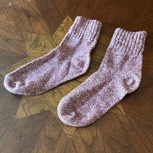 Pink Marled Knit Socks